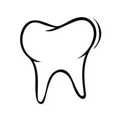 Hand-drawn illustration of a tooth.