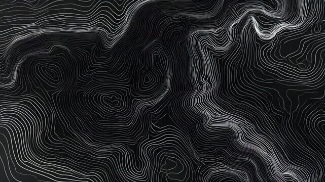 Glowing Topographic Lines of Tibet on Black &ndash; Abstract 8K Mobile Wallpaper with Rhythmic Techno Motion and Cinematic Pulse
