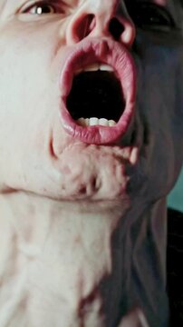 4K UHD Video of a Person Screaming at the Camera 