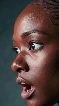 4K UHD Video of an African Woman Screaming at the Camera 