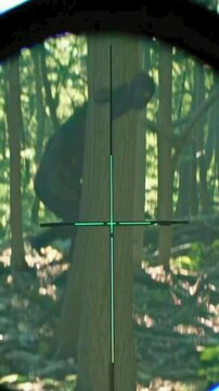 Dinosaur in the Scope of a Hunter 