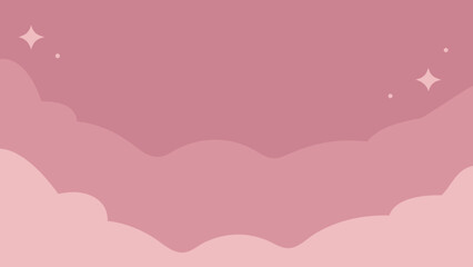 Abstract pink cloudscape background with stars suitable for various creative designs