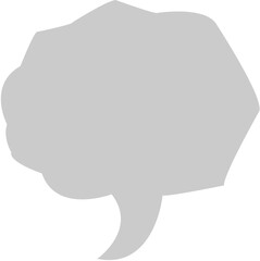 手書きのもやもや吹き出し｜ふきだし, セリフ, 手描き, グレー