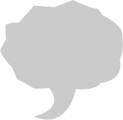 手書きのもやもや吹き出し｜ふきだし, セリフ, 手描き, グレー