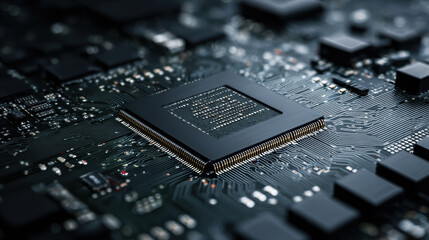 Powerful processor on circuit board part of complex technology anomaly detection system focused on cybersecurity