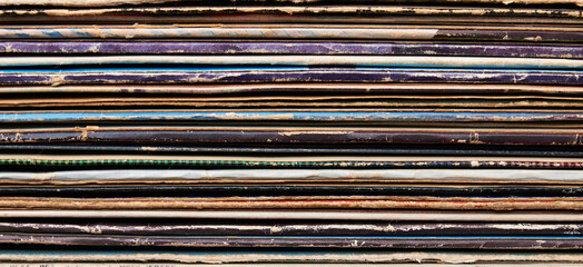 Stack of vinyl record envelope