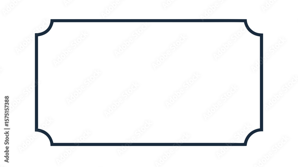 Poster elegant rectangular frame design with rounded corners and transparent background