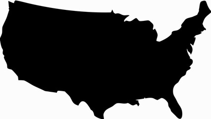 Vector silhouette of the united states of america with transparent background