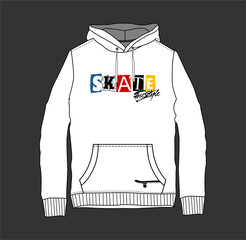 Skateboarding typography Sweatshirt,hoodie, t-shirt graphics, vectors illustration