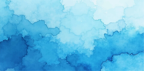 Blue grunge watercolour world map background with icy texture