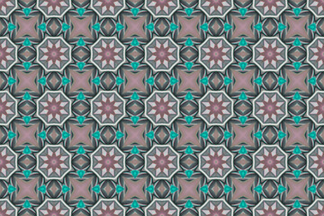 Seamless Symmetric Template Shape Digital Wallpaper Visual Art Cloth Fashion Endless Luxury Graphic Background Texture Interior Geometric Tile Textile Decoration Fabric Perspective Design Pattern.