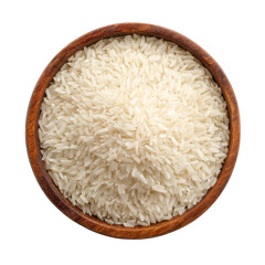 Uncooked Rice Wooden Bowl Top PNG Transparent 