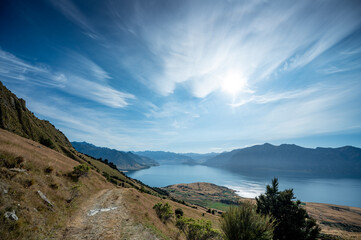 lake view from the Isthmus Peak, New Zealand