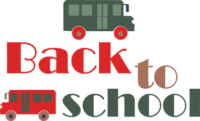 Bus with back to school theme on white background.
