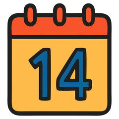 July 14th calendar icon marking a significant date. Perfect for social media posts, event promotions, reminder notifications, and datespecific marketing materials.