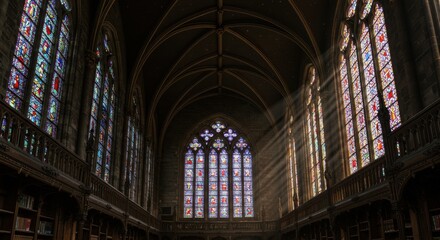 Obraz premium Gothic chapel stained glass windows