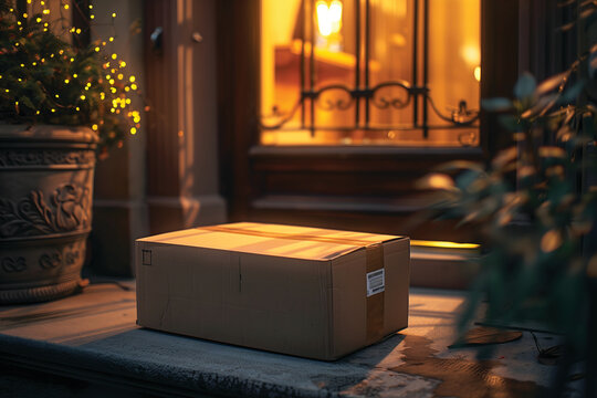 Package Delivery at Night - E-commerce and Shipping