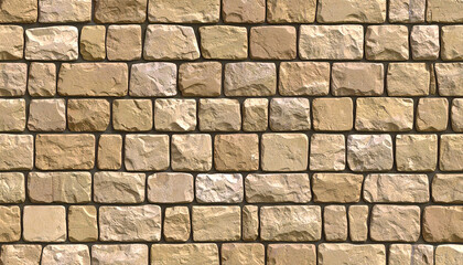 Abstract brick wall design with repetition and textured patterns
3