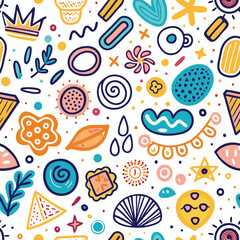 Abstract colorful pattern with various shapes and forms