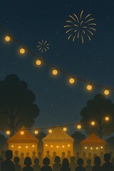 Fototapeta premium 별빛 속 축제의 밤