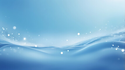 Magical winter landscape with sparkling snow and stars on a blue background, ai