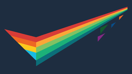 Abstract rainbow checkmark logo design on dark navy background for digital applications