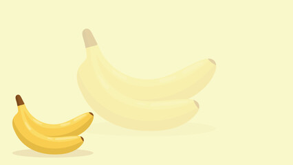 banana illustration on the yellow background vector design