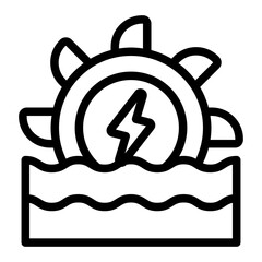 hydro power outline icon for clean electricity and water energy