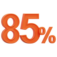 85 Percent 3D Icon