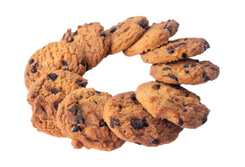 delicious chocolate chip cookie isolated on white