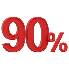 90 Percent 3D Icon