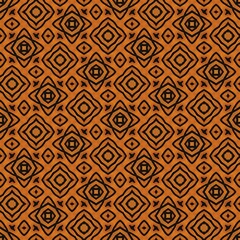 Seamless geometric pattern wallpaper featuring a vintage brown tile design