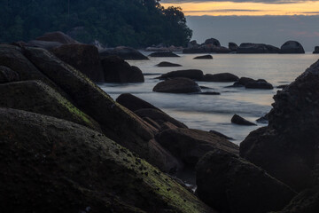 Sunrise at Teluk Cempedak which is located in Kuantan, Malaysia