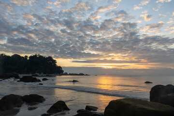 Sunrise at Teluk Cempedak which is located in Kuantan, Malaysia