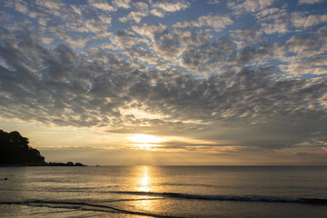 Morning in Teluk Cempedak beach in Kuantan, Malaysia.