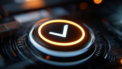 Close-up of glowing button
