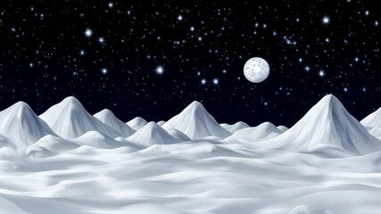 Snowy mountain landscape at night - Powered by Adobe