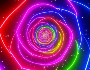 Psychedelic swirling neon tunnel