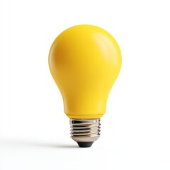 Vivid yellow lightbulb, isolated on white