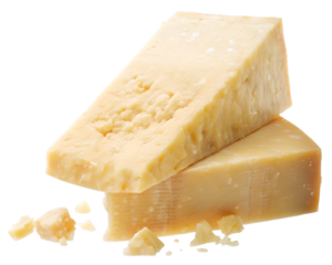 cheese parmesan, A wedge of Parmesan cheese showcasing its hard, isolated on transparent background