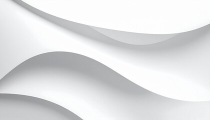 Elegant light grey curved paper creates a minimalist backdrop with abstract waves and subtle shadows perfect for various design applications.