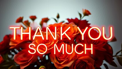 Neon sign that says thank you so much - Powered by Adobe