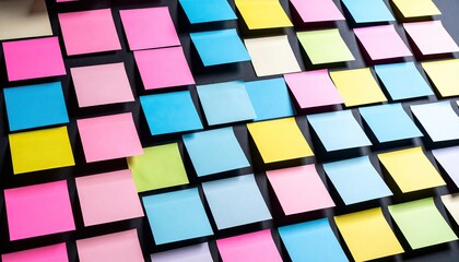 Colorful sticky notes on a dark surface