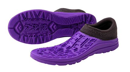 Purple slip-on shoes: A pair of stylish purple slip-on shoes with textured soles and a comfortable design, perfect for casual wear or everyday use.