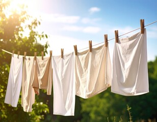 Clothes drying on a clothesline