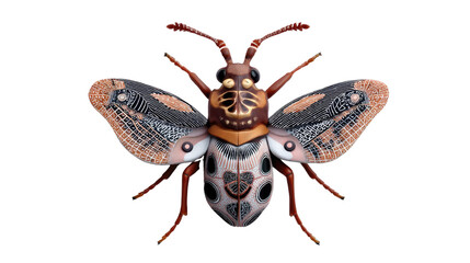 Exquisite Insect: An intricate and stunning insect showcases its unique beauty, its wings spread wide in a captivating pose, revealing the mesmerizing details of its markings and textures.