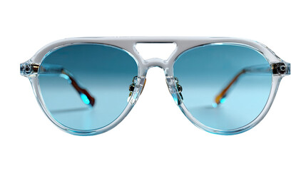 Stylish Aviator Sunglasses: This eye-level shot showcases the sleek design and vibrant lenses of aviator sunglasses, capturing the essence of fashion and accessory aesthetics. 