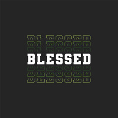 Blessed Typography Design with Color Gradient Repetition