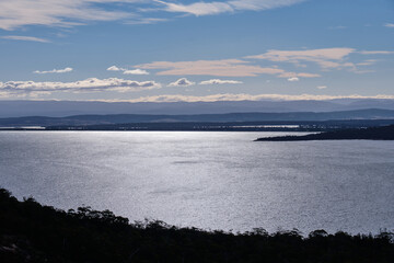 View from the Coles Bay Lookout - Freycinet Peninsula, Tasmania, Australia