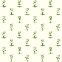 Hand Drawn Book Plant Vector Seamless Pattern